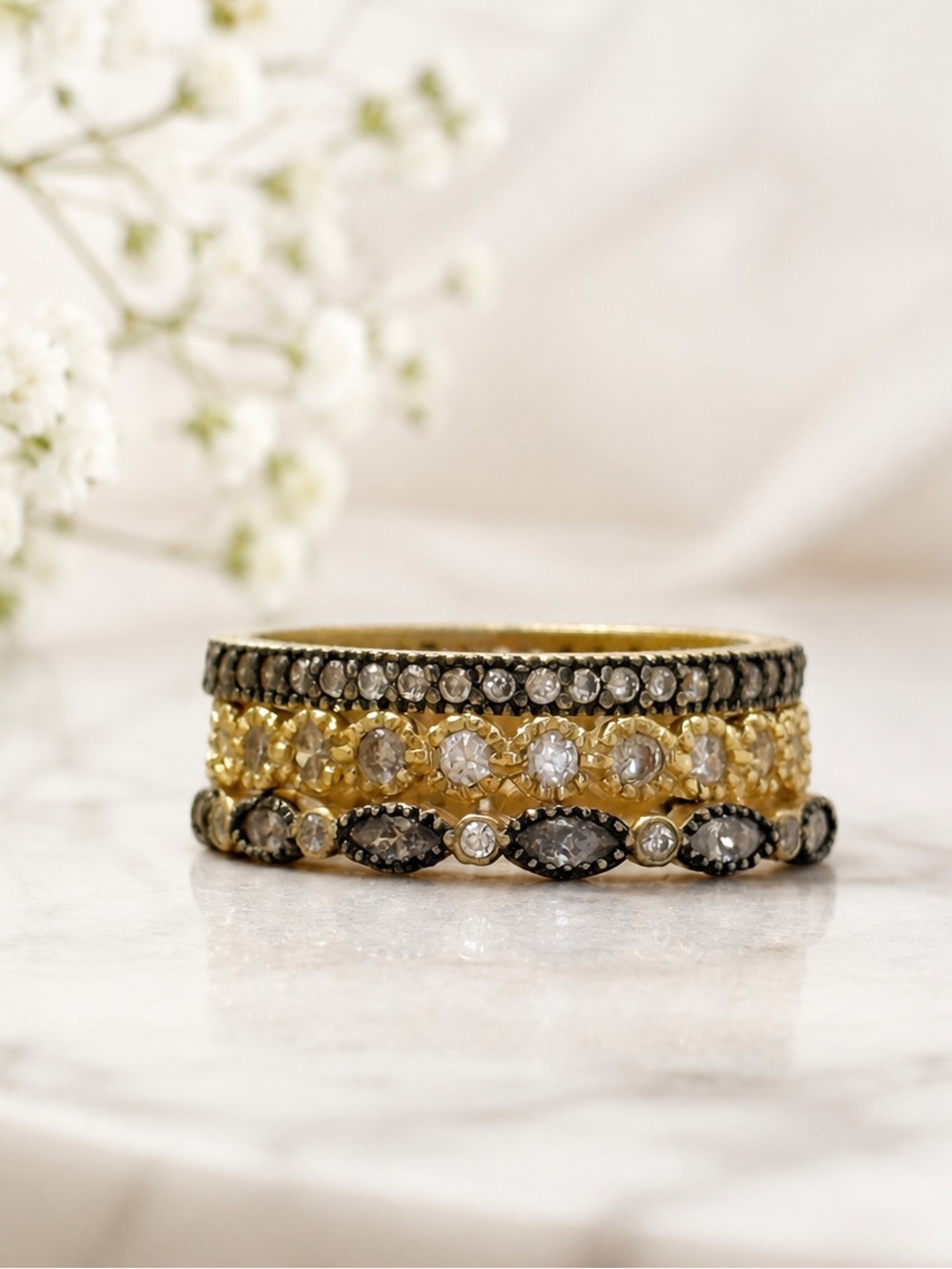 925 Sterling Freida Rothman ring stack